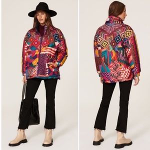 Farm Rio patchwork reversible puffer jacket!